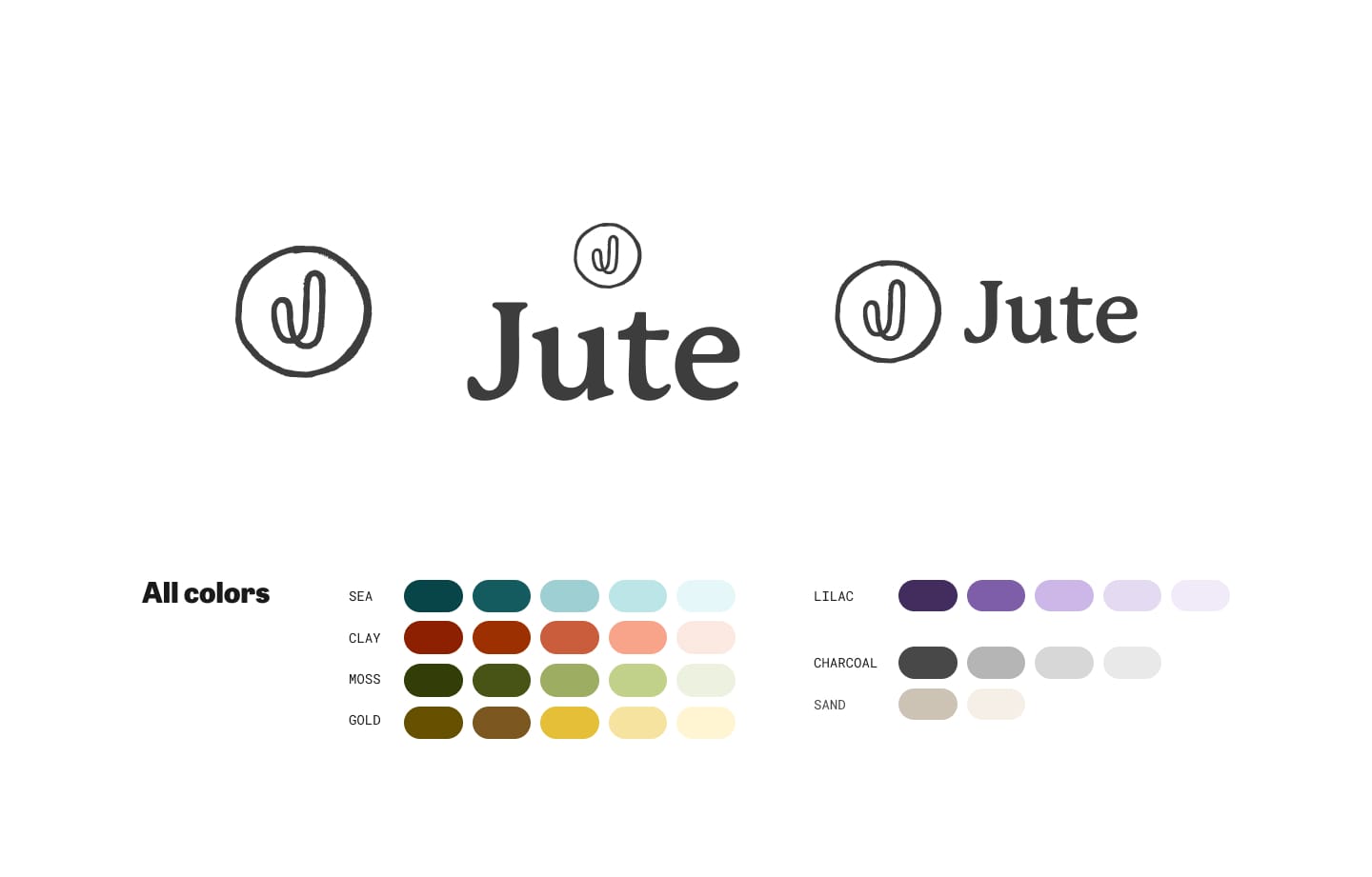 Jute branding work including logo, and color pallete