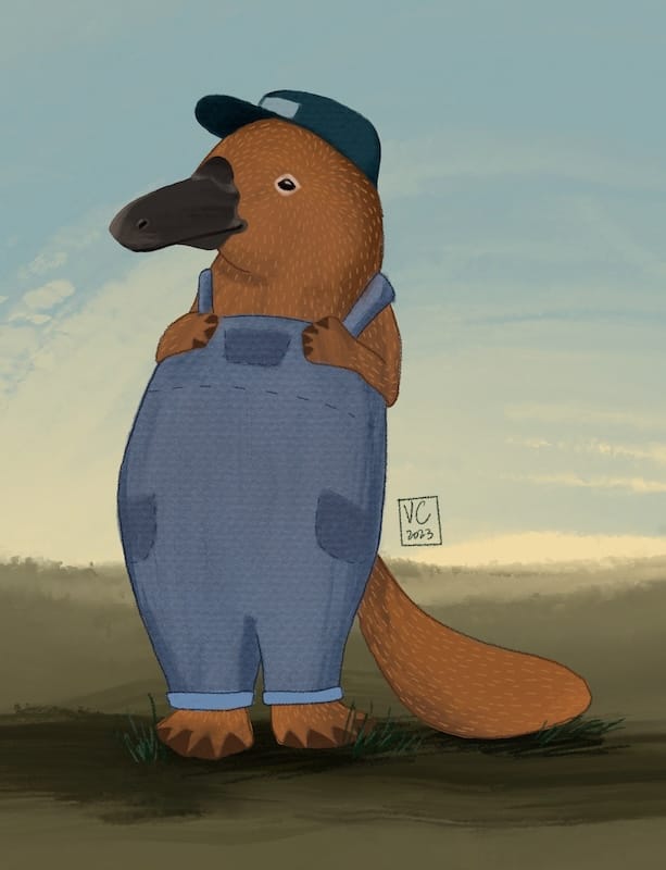 Platypus in overalls