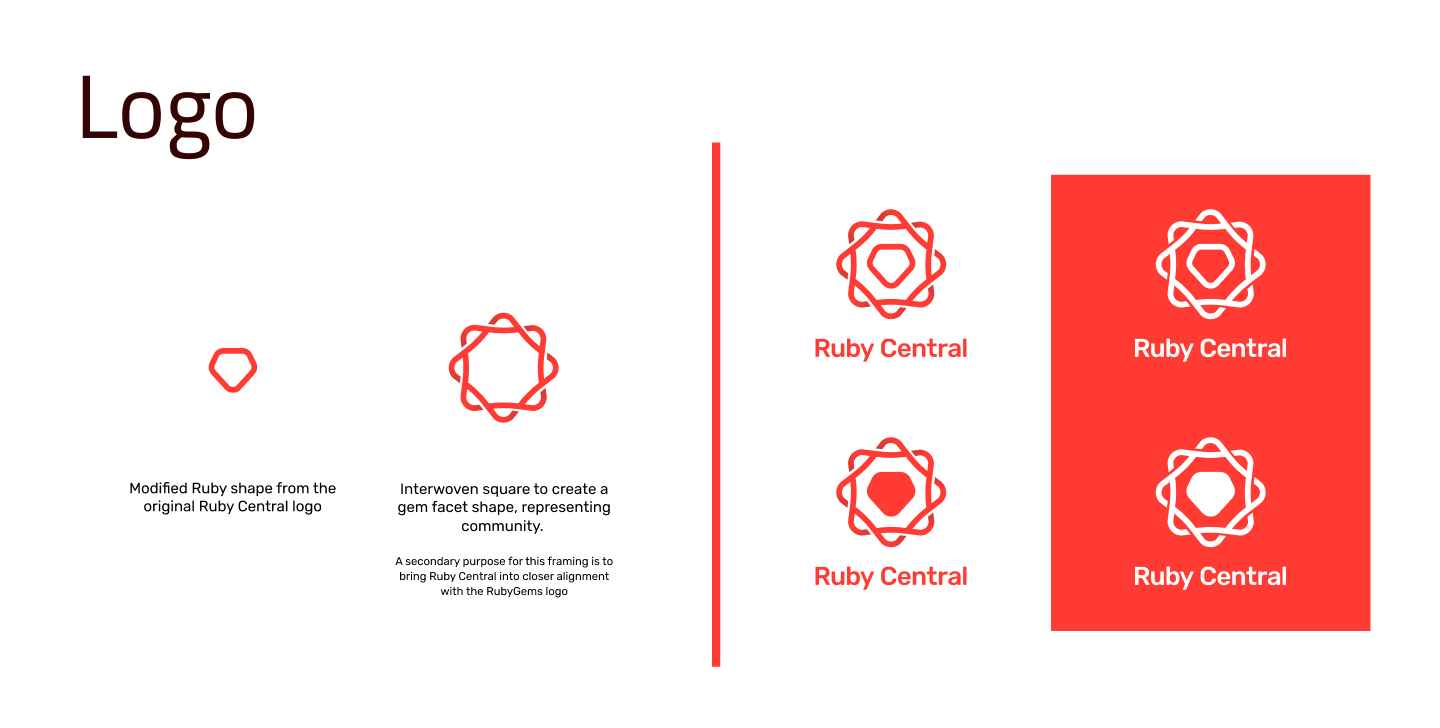 Option 2 logo, an interwoven line surrounding a ruby 