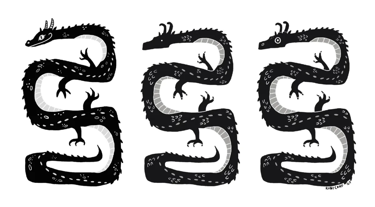 Second round of sketches. 3 sketches of dragons with various eye, mouth and horn shapes.